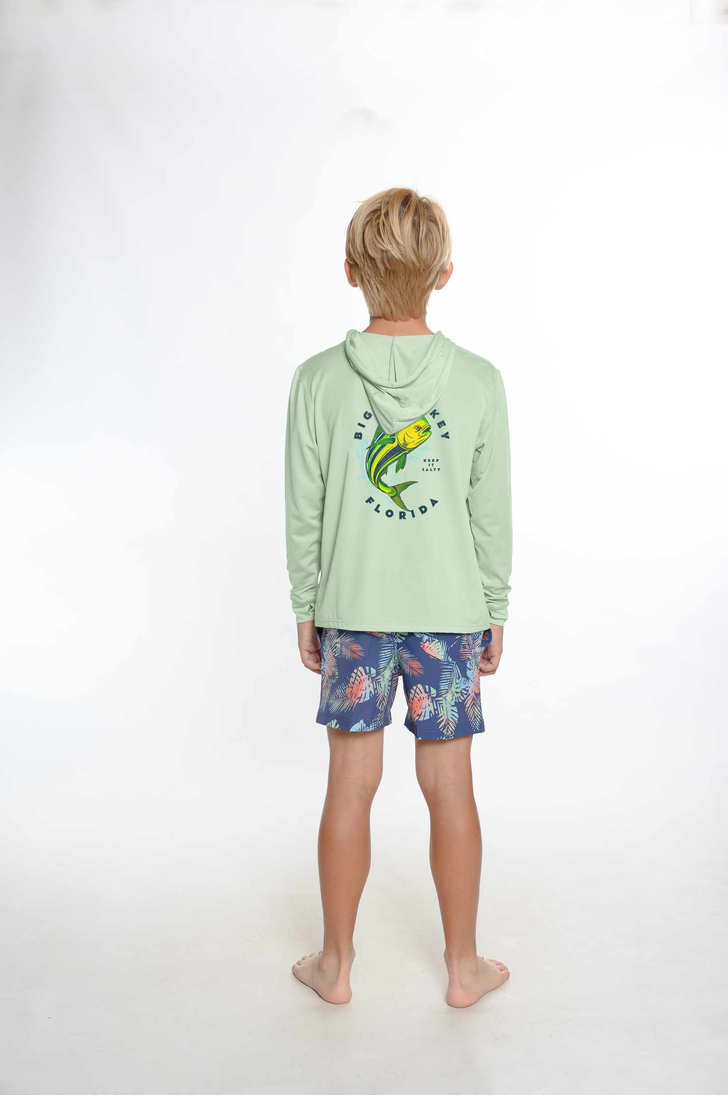 Kids Hooded Dry Fit Shirts UPF50+ BIG PINE MAHI