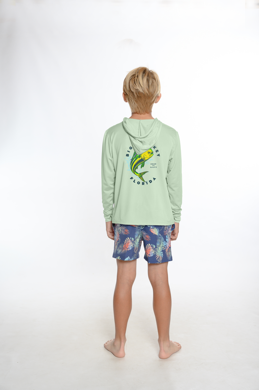 Kids Hooded Dry Fit Shirts UPF50+ BIG PINE MAHI