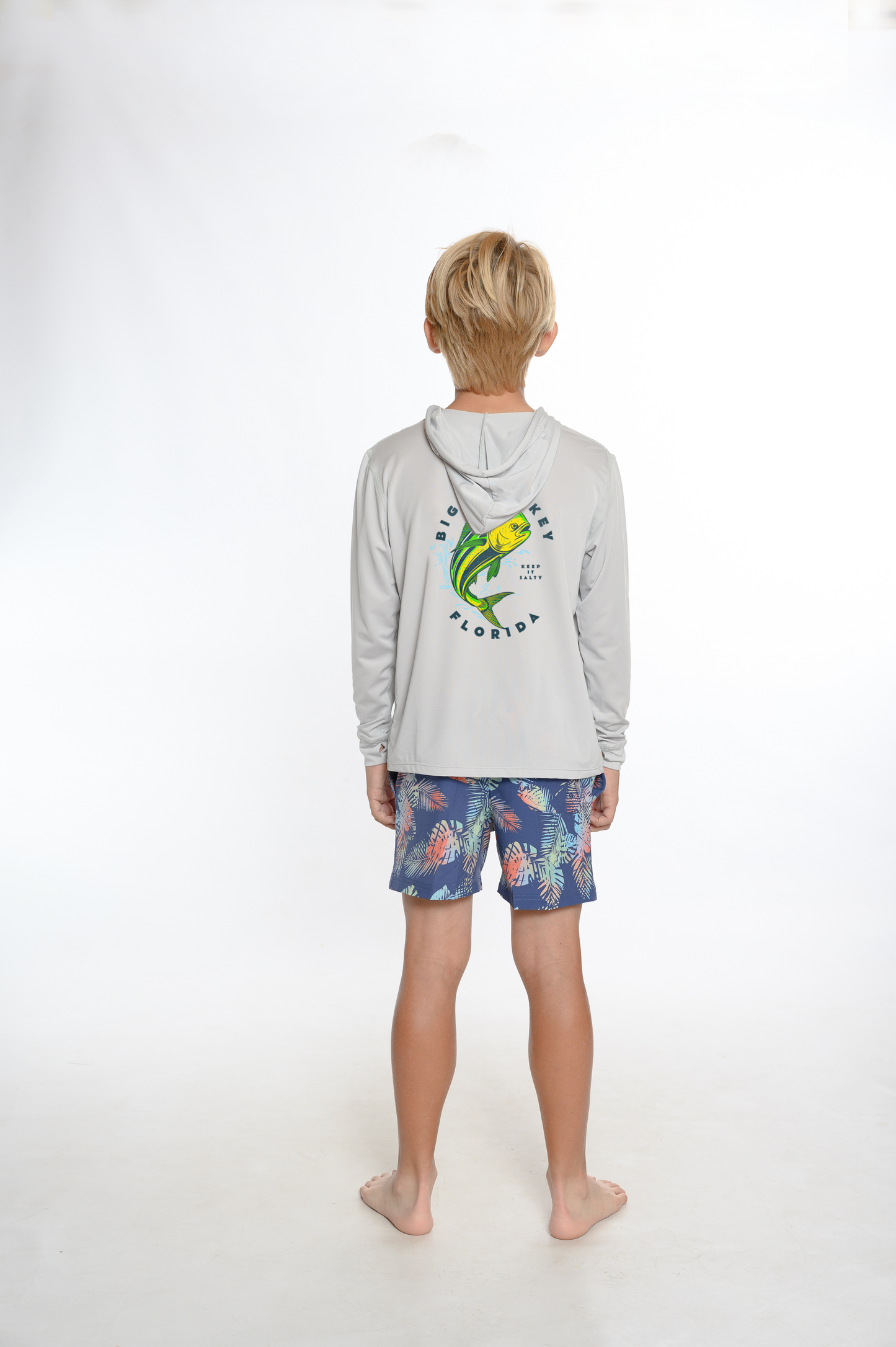 Kids Hooded Dry Fit Shirts UPF50+ BIG PINE MAHI