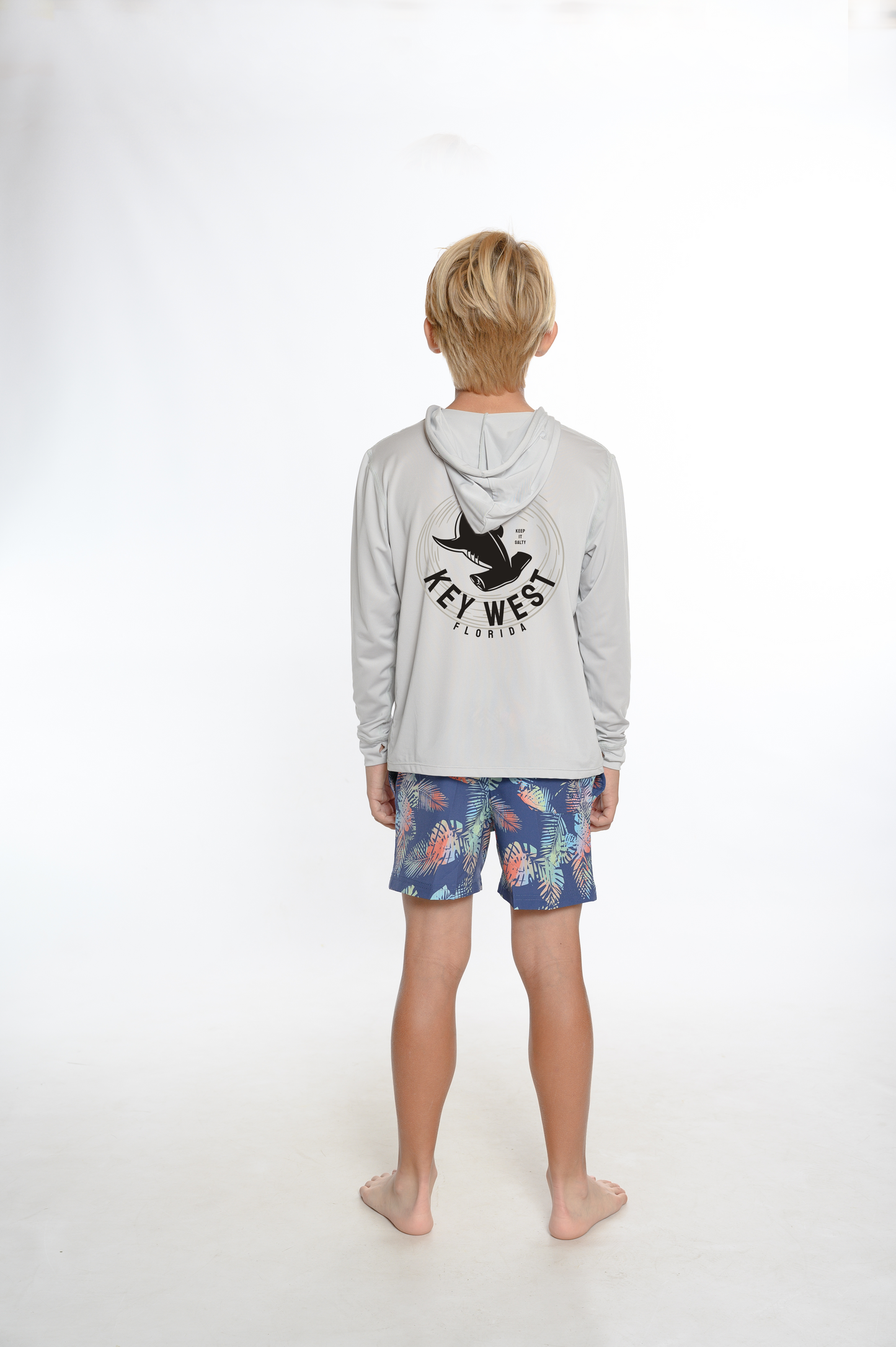 Kids Hooded Dry Fit Shirts UPF50+ KEY WEST HAMMERHEAD
