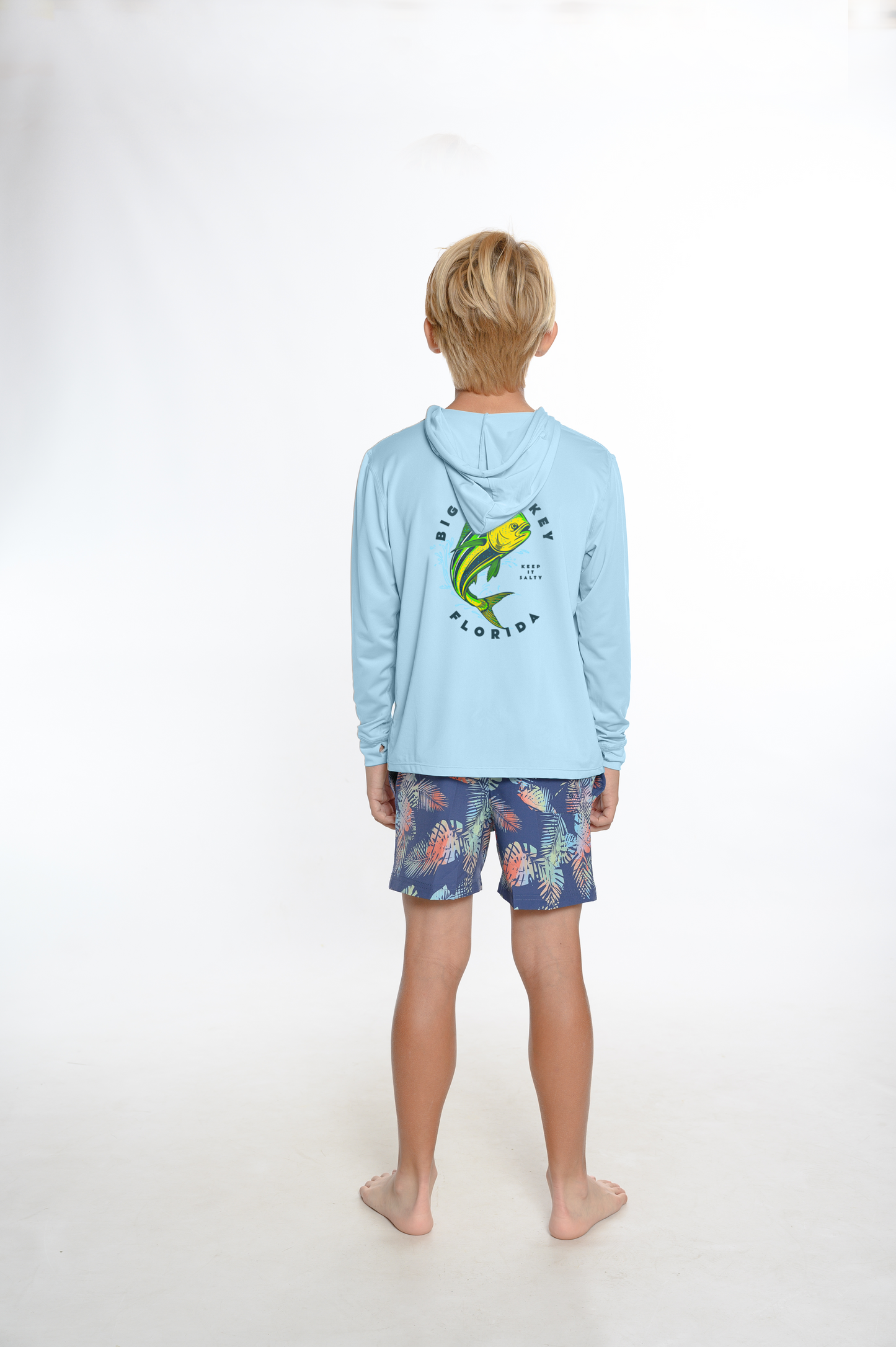 Kids Hooded Dry Fit Shirts UPF50+ BIG PINE MAHI