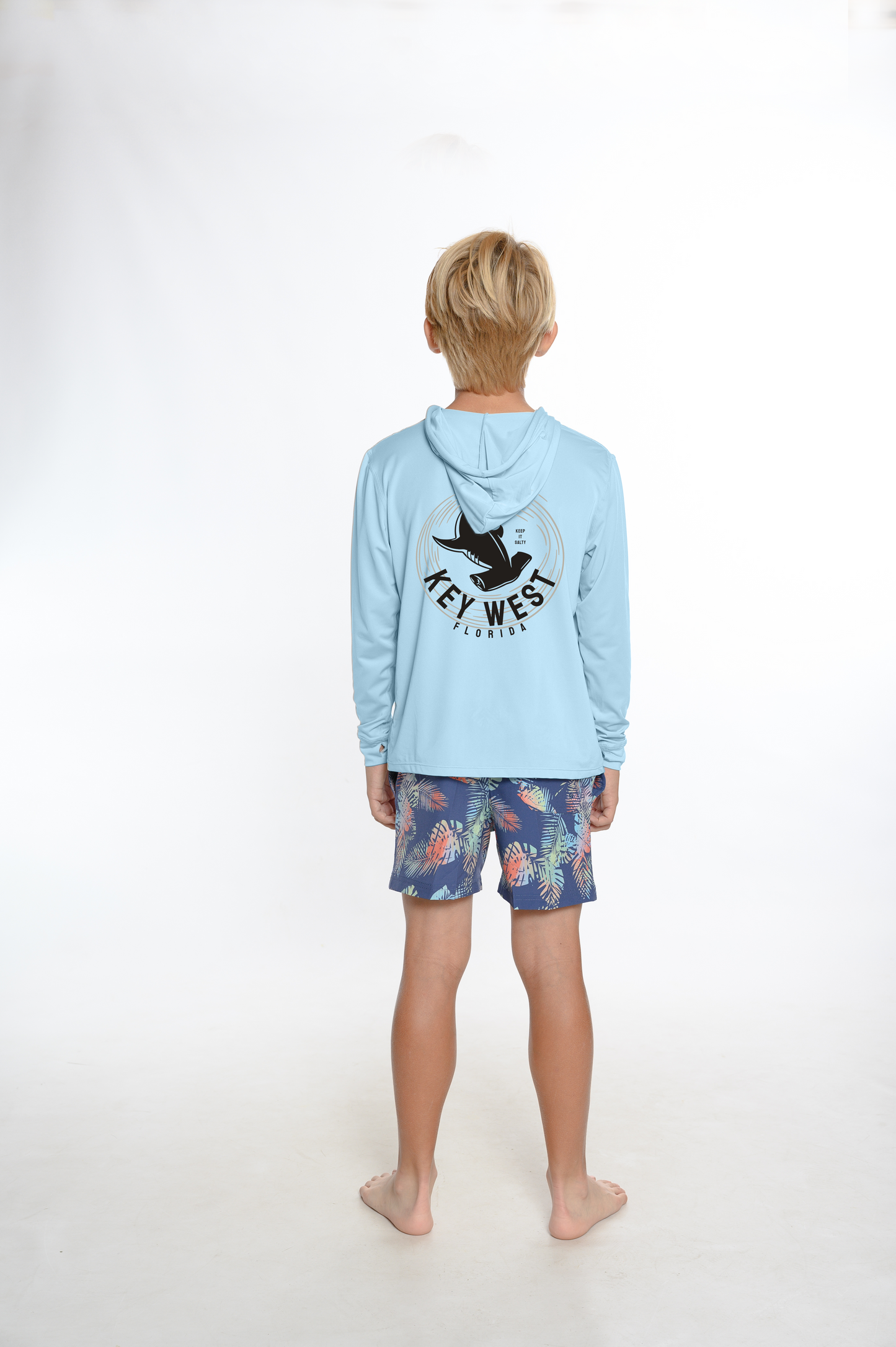 Kids Hooded Dry Fit Shirts UPF50+ KEY WEST HAMMERHEAD