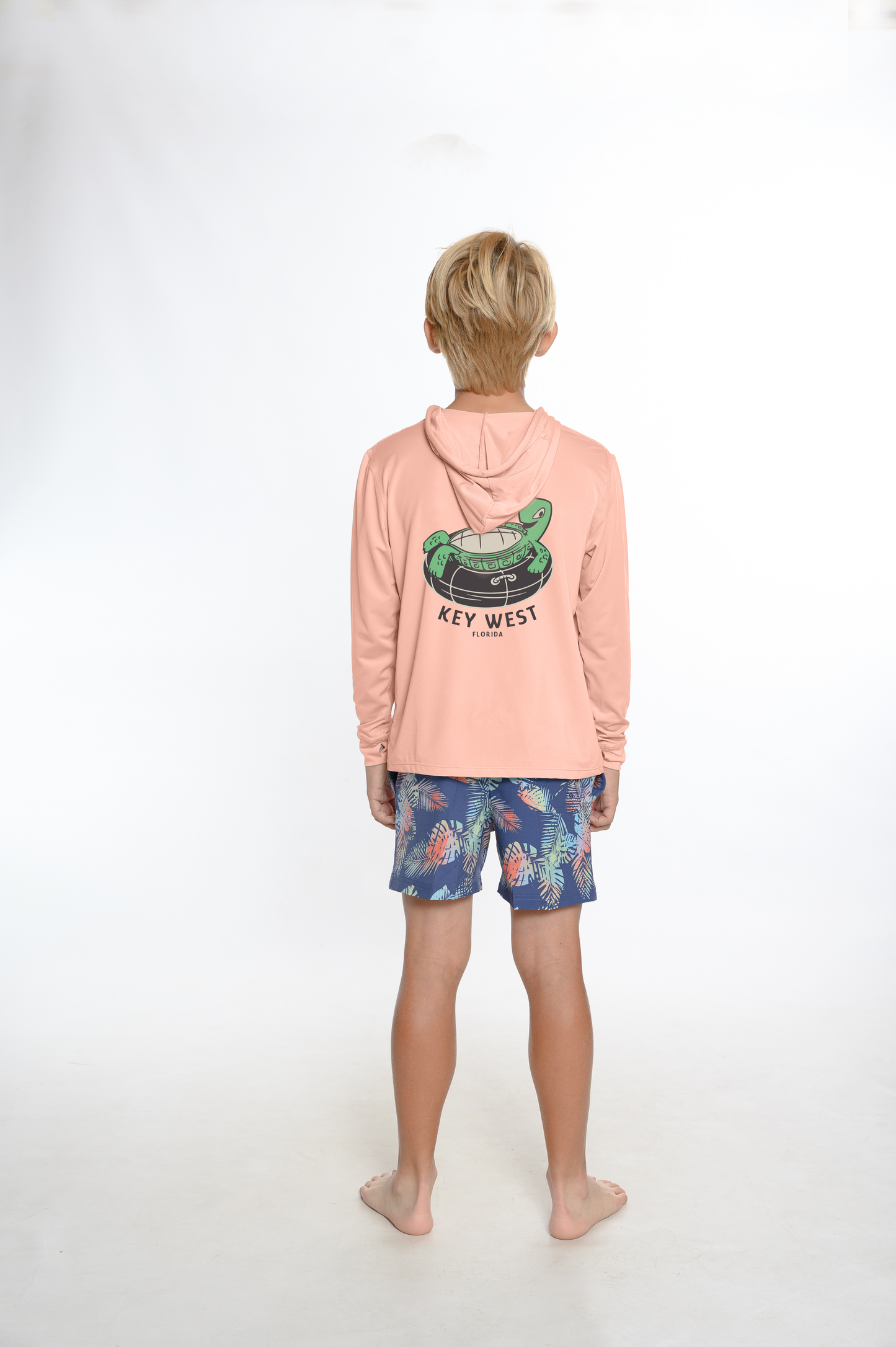 Kids Hooded Dry Fit Shirts UPF50+ Key West Turtle