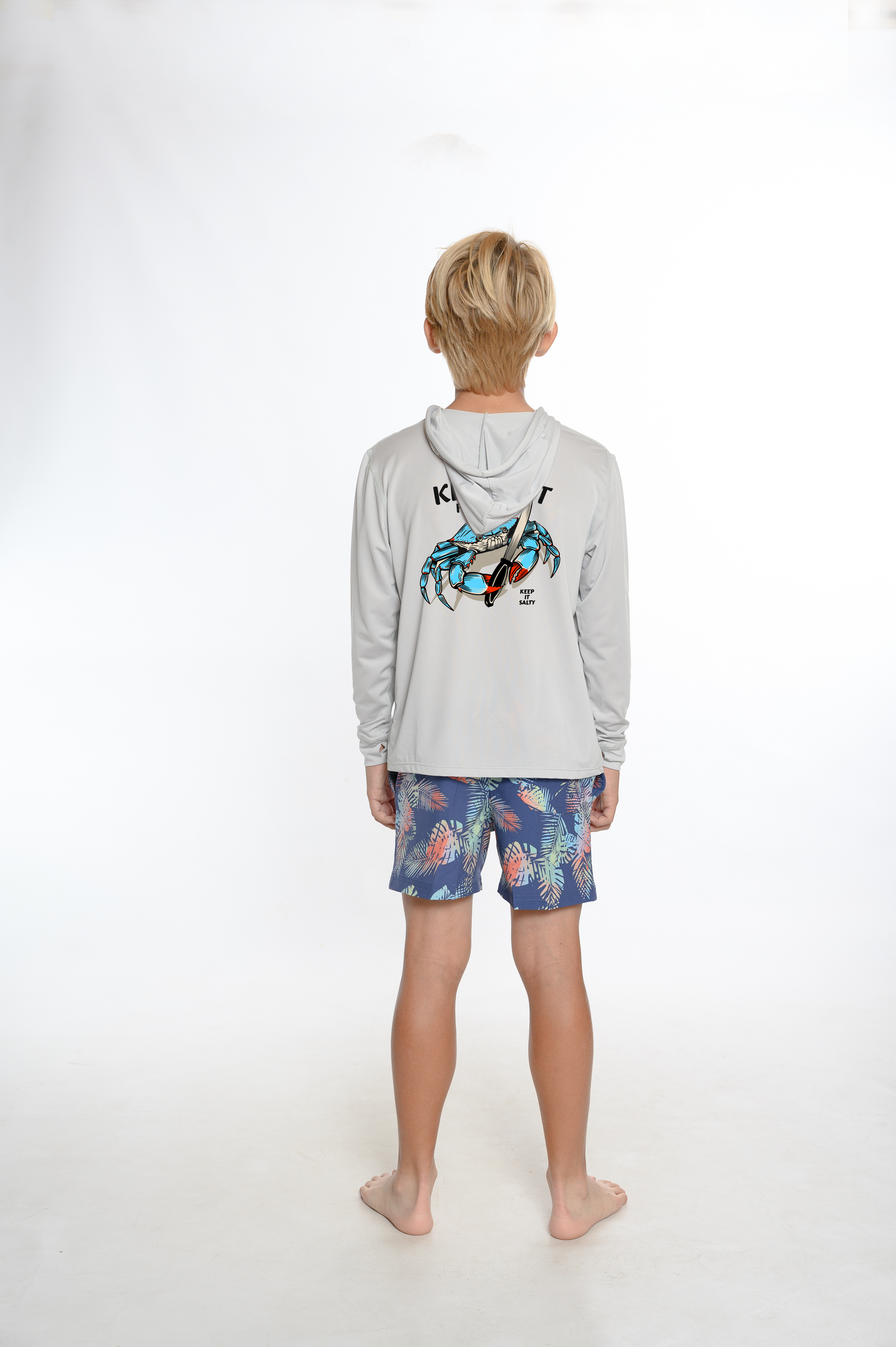 Kids Hooded Dry Fit Shirts UPF50+ KEY WEST CRAB