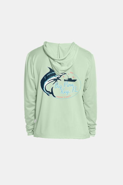 Kids Hooded Dry Fit Shirts UPF50+ BIG PINE MARLIN
