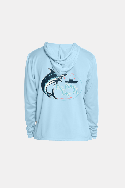 Kids Hooded Dry Fit Shirts UPF50+ BIG PINE MARLIN