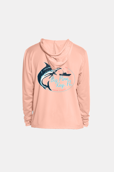 Kids Hooded Dry Fit Shirts UPF50+ BIG PINE MARLIN