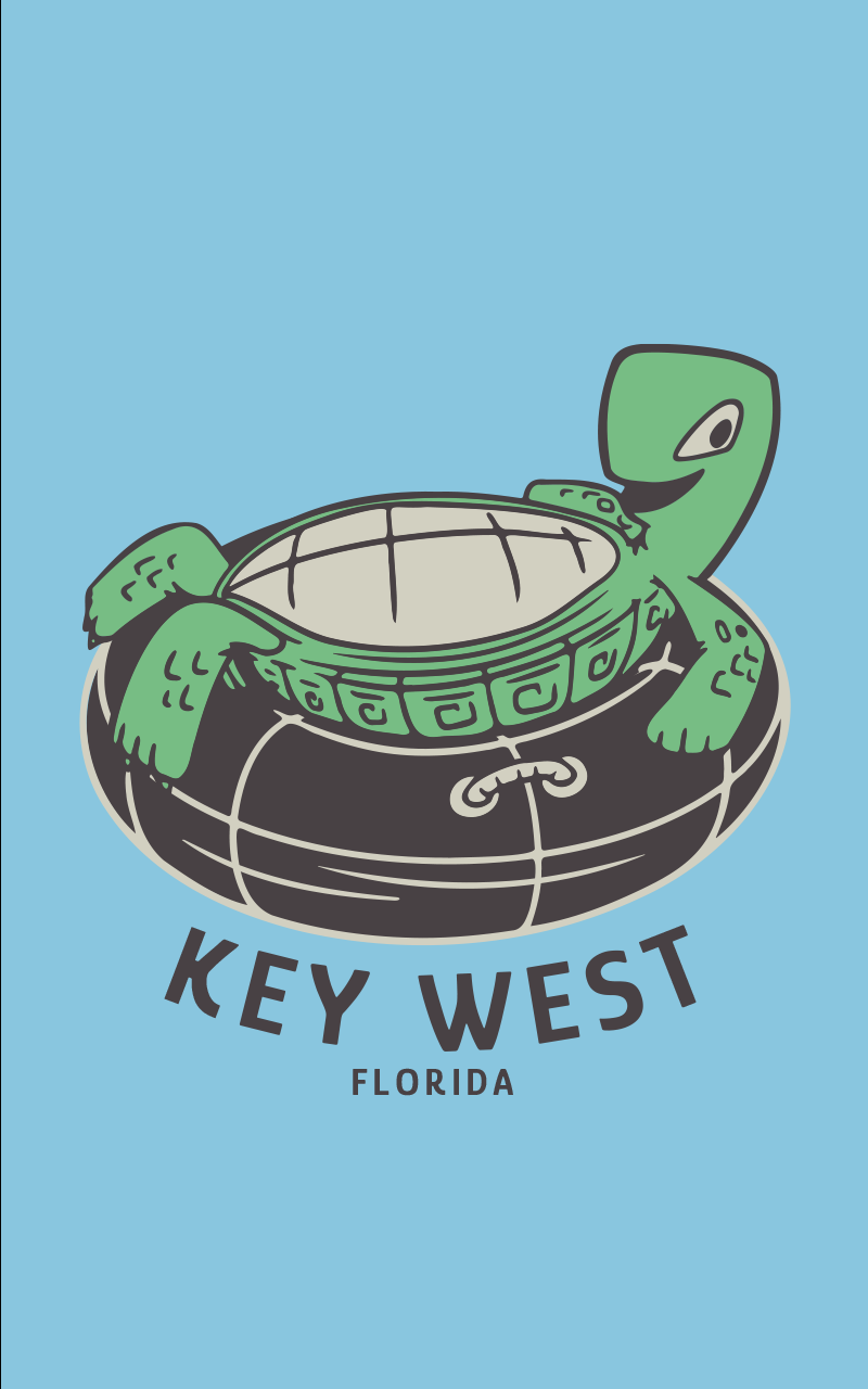 Kids Dry Fit Shirt UPF50+ KEY WEST TURTLE