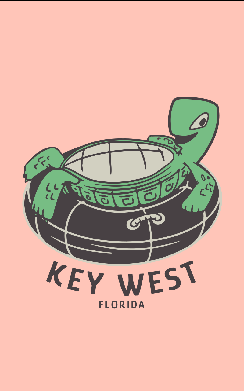 Kids Dry Fit Shirt UPF50+ KEY WEST TURTLE