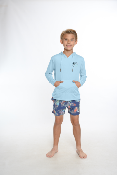 Kids Hooded Dry Fit Shirts UPF50+ BIG PINE MARLIN