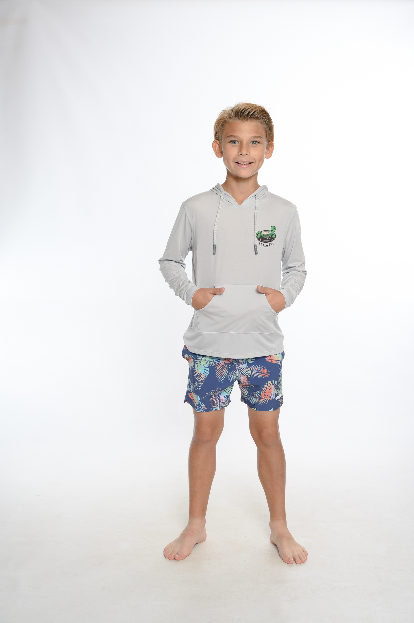 Kids Hooded Dry Fit Shirts UPF50+ Key West Turtle
