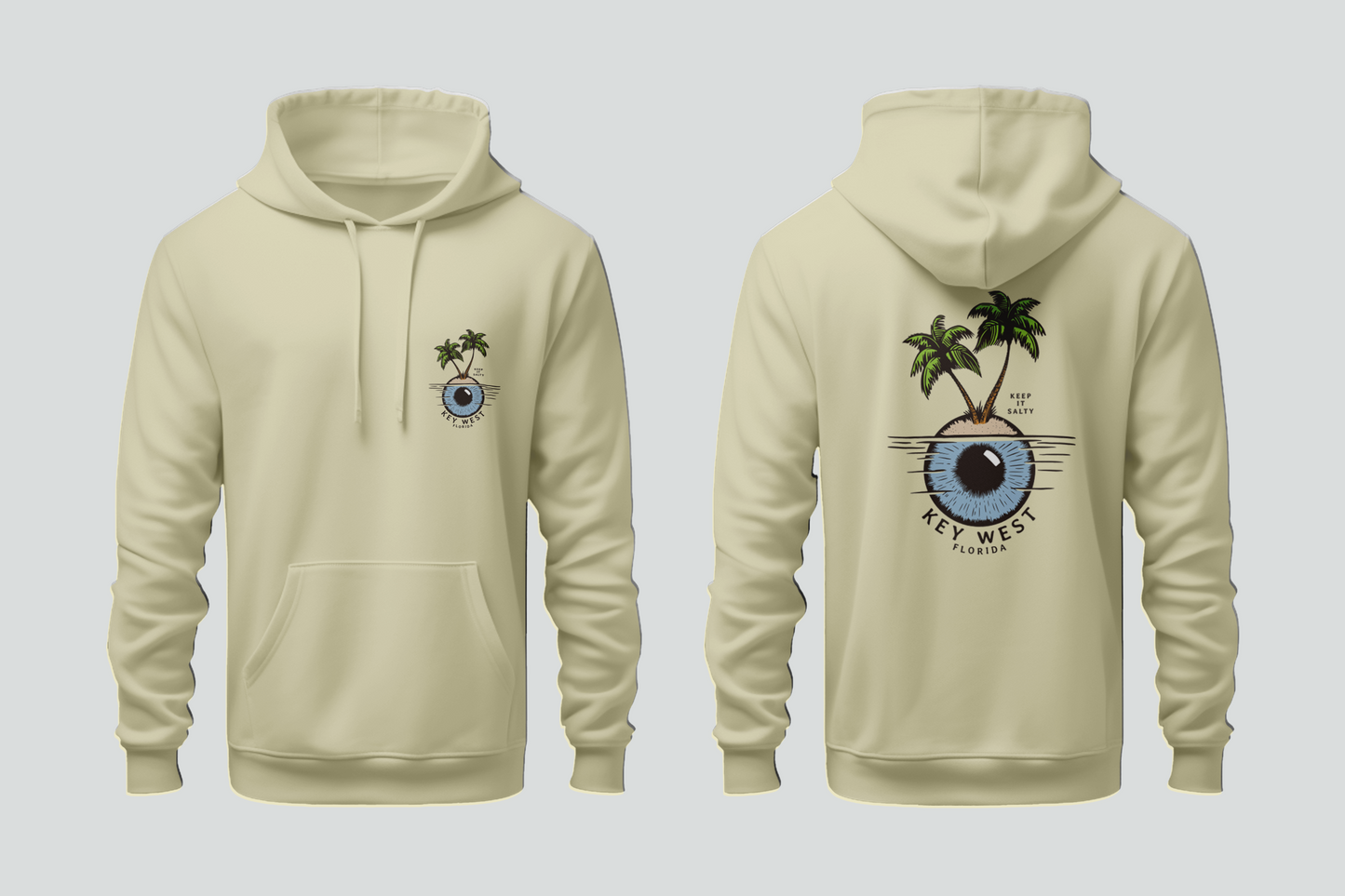 Solid Pullover Hoodie- Big Pine Eye Palm