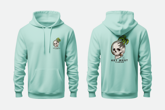 Solid Pullover Hoodie - SKULL PALM
