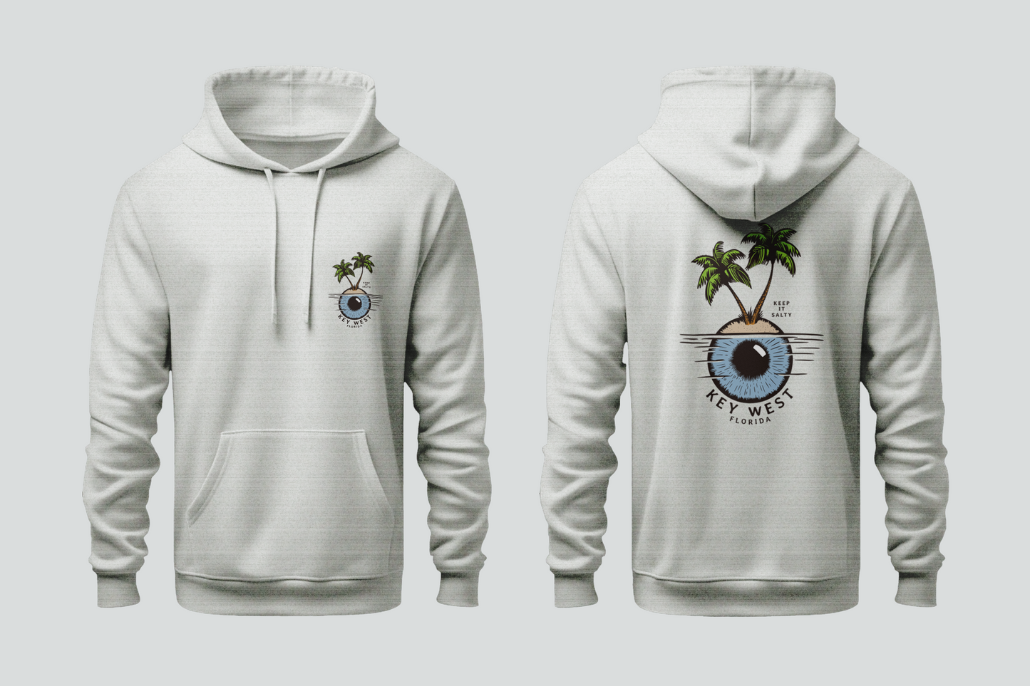Solid Pullover Hoodie- Big Pine Eye Palm