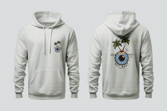 Solid Pullover Hoodie- Big Pine Eye Palm