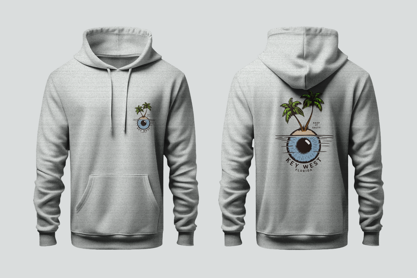 Solid Pullover Hoodie- Big Pine Eye Palm
