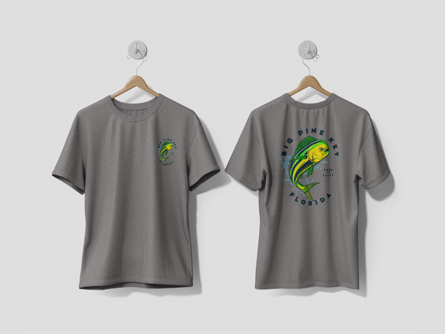 Heatherd Crew Neck Tee- BIG PINE MAHI