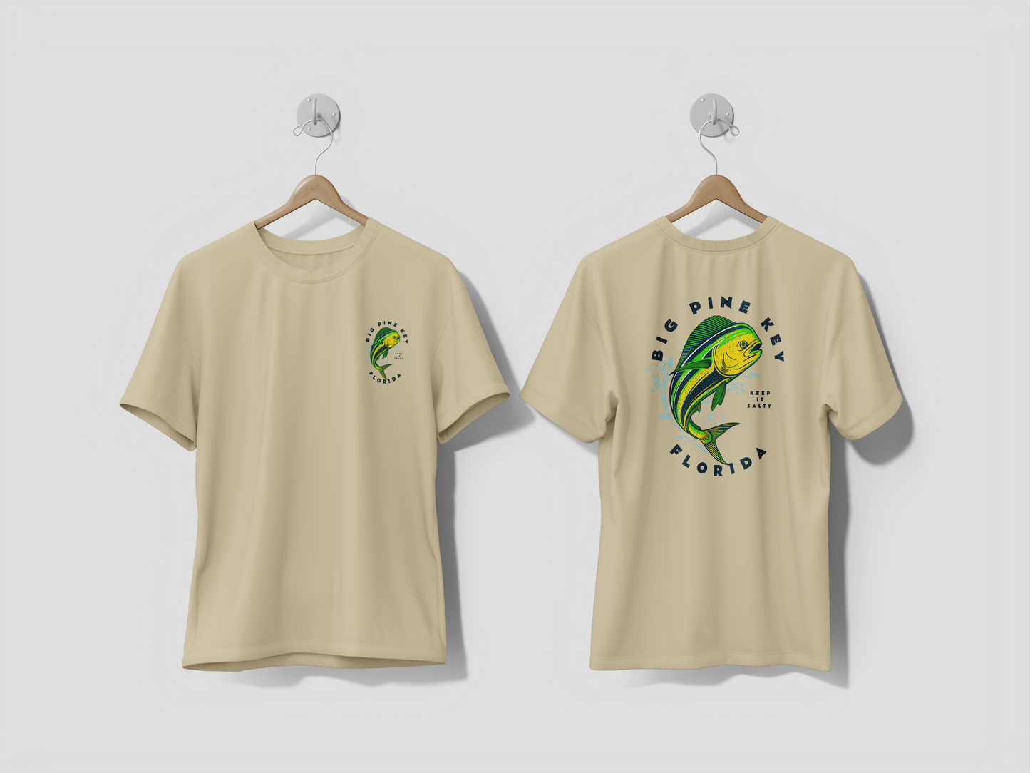 Heatherd Crew Neck Tee- BIG PINE MAHI