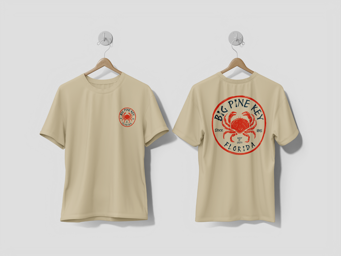 Heathered Crew Neck Tee- BIG PINE CRAB