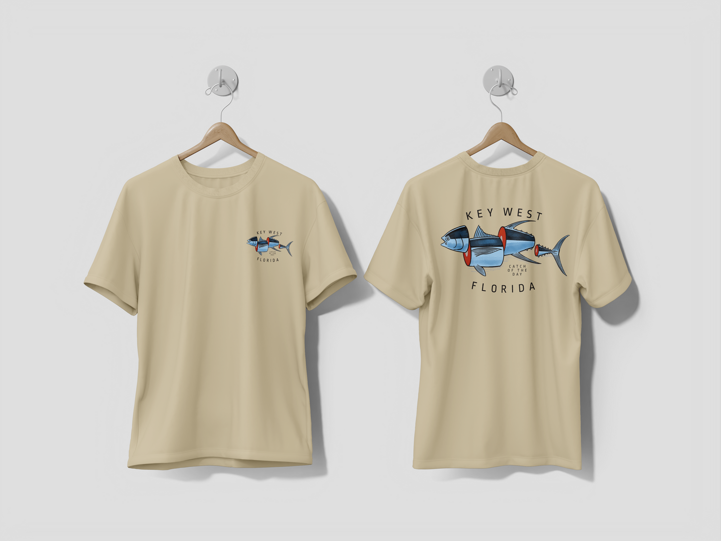 Heathered Crew Neck Tee- CATCH OF THE DAY