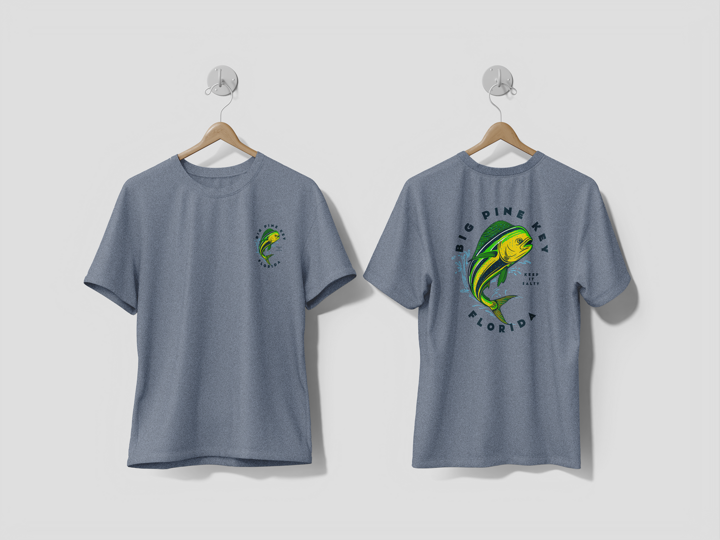 Heatherd Crew Neck Tee- BIG PINE MAHI