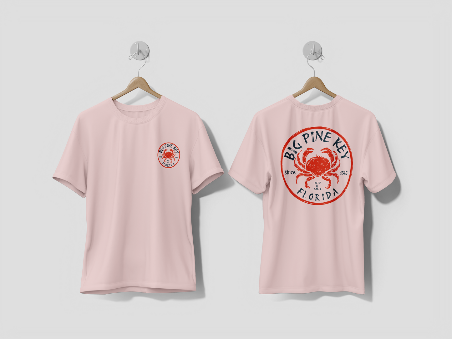 Heathered Crew Neck Tee- BIG PINE CRAB