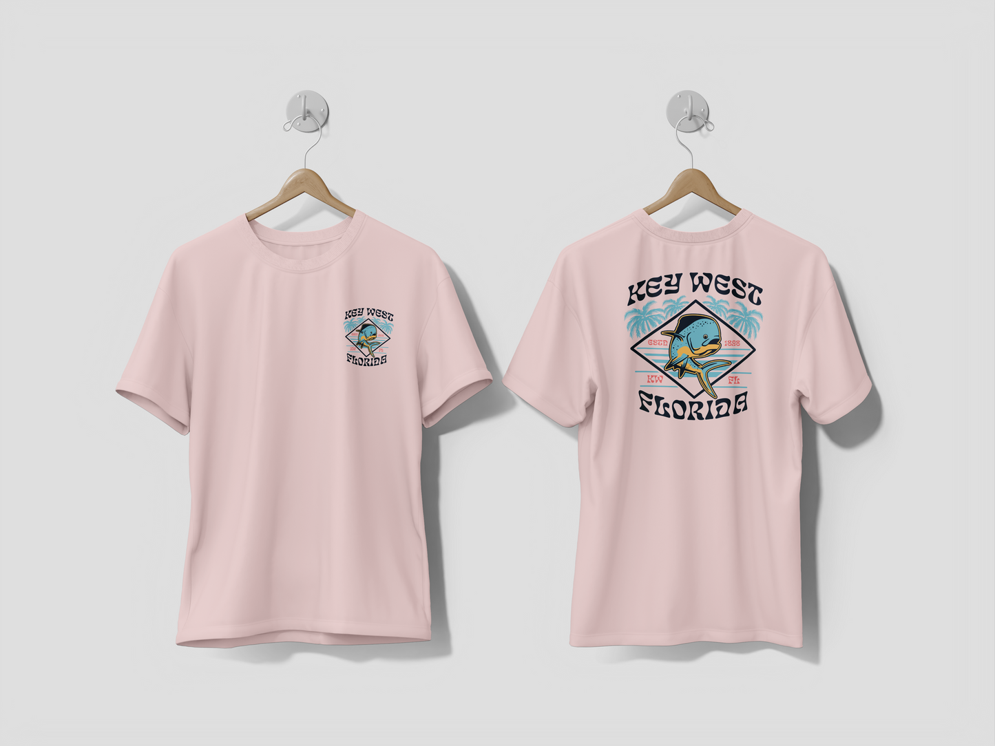 Heathered Crew Neck Tee- KEY WEST MAHI