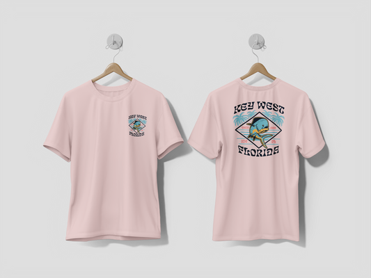 Heathered Crew Neck Tee- KEY WEST MAHI