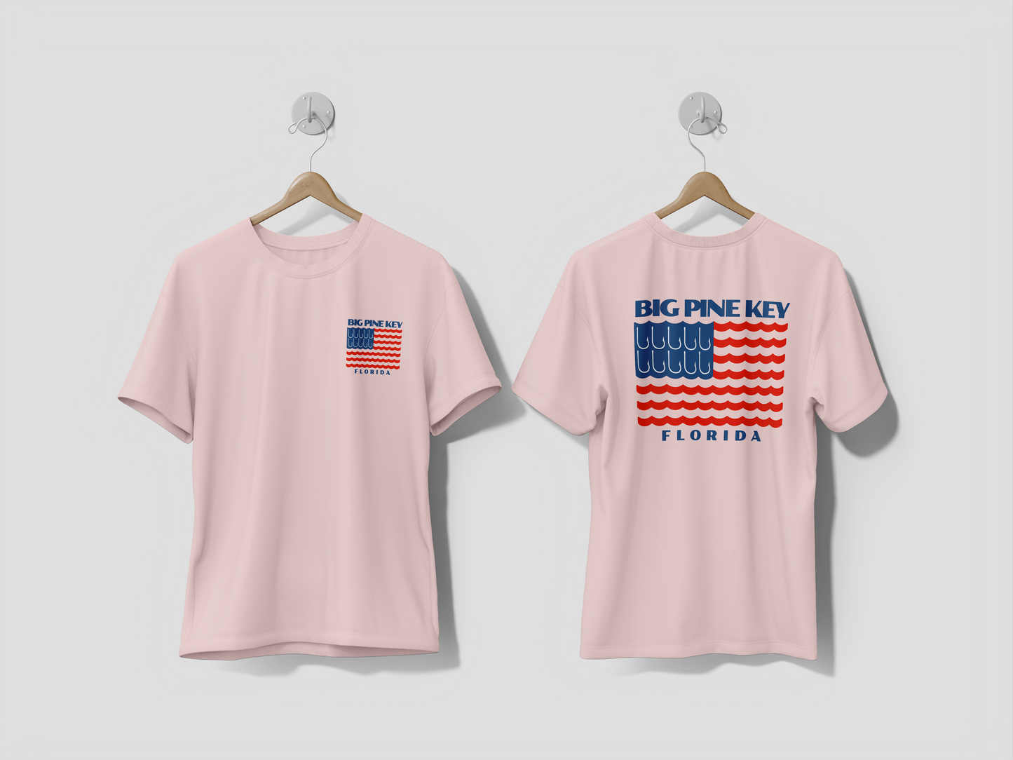Heathered Crew Neck Tee - BIG PINE FLAG