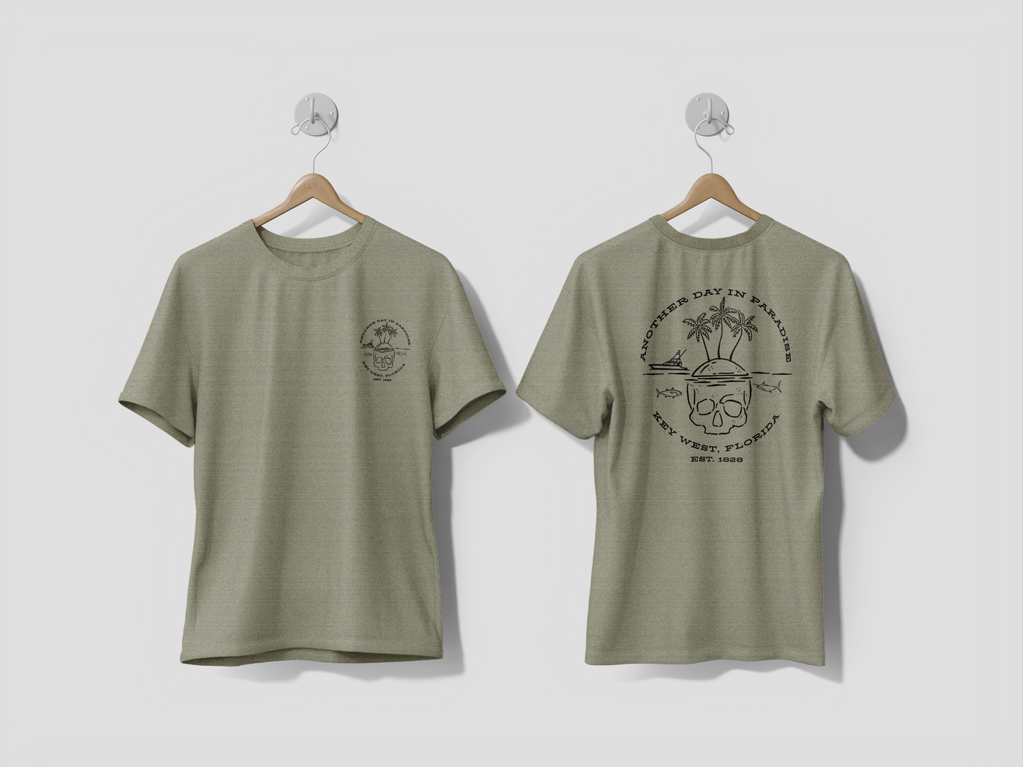 Heathered Crew Neck Tee- ANOTHER DAY SKULL