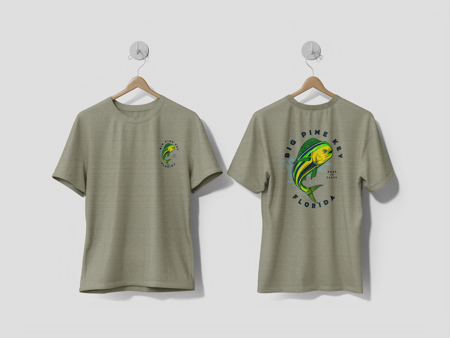 Heatherd Crew Neck Tee- BIG PINE MAHI