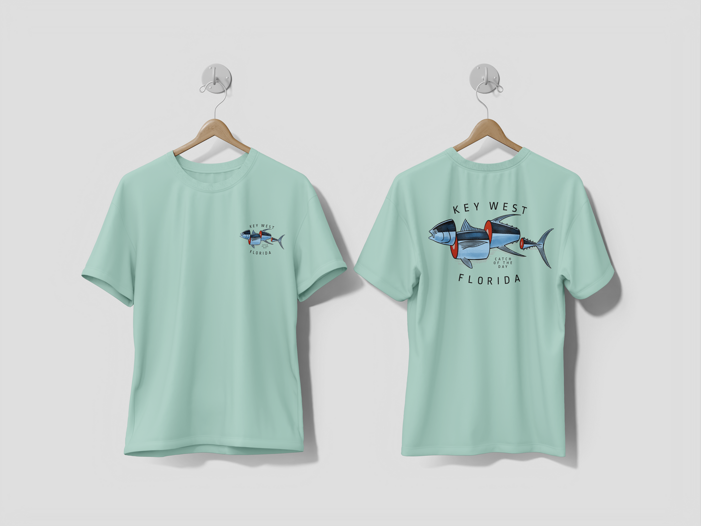 Heathered Crew Neck Tee- CATCH OF THE DAY