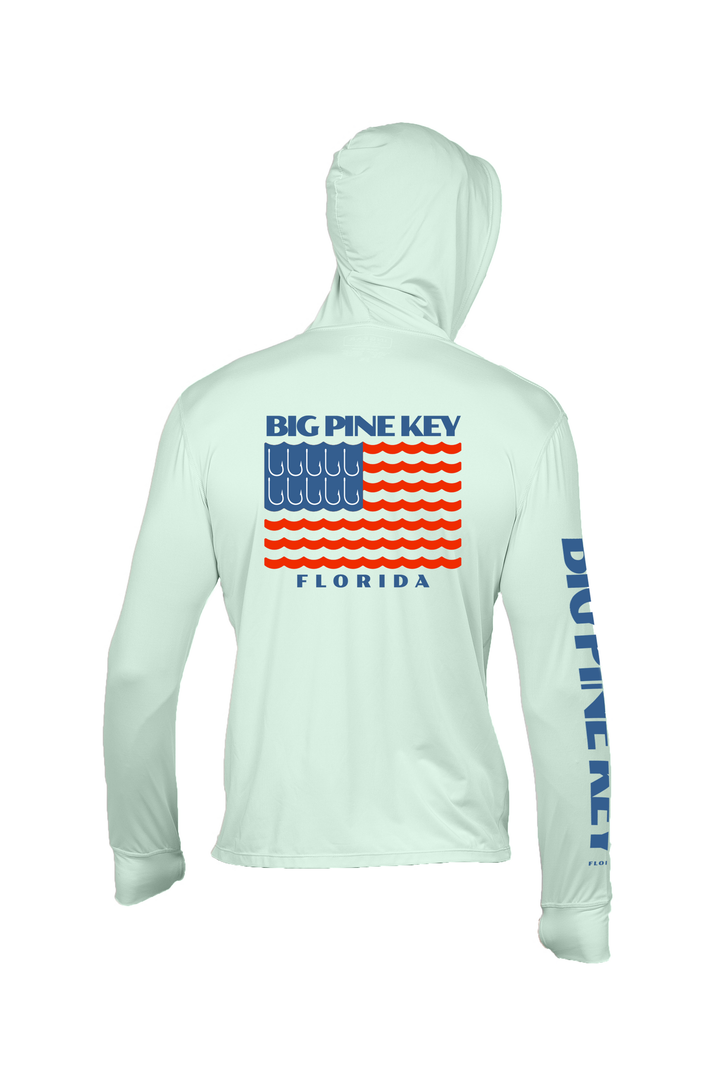 Unisex Hooded Dry Fit Shirt UPF50+- "BIG PINE FLAG"
