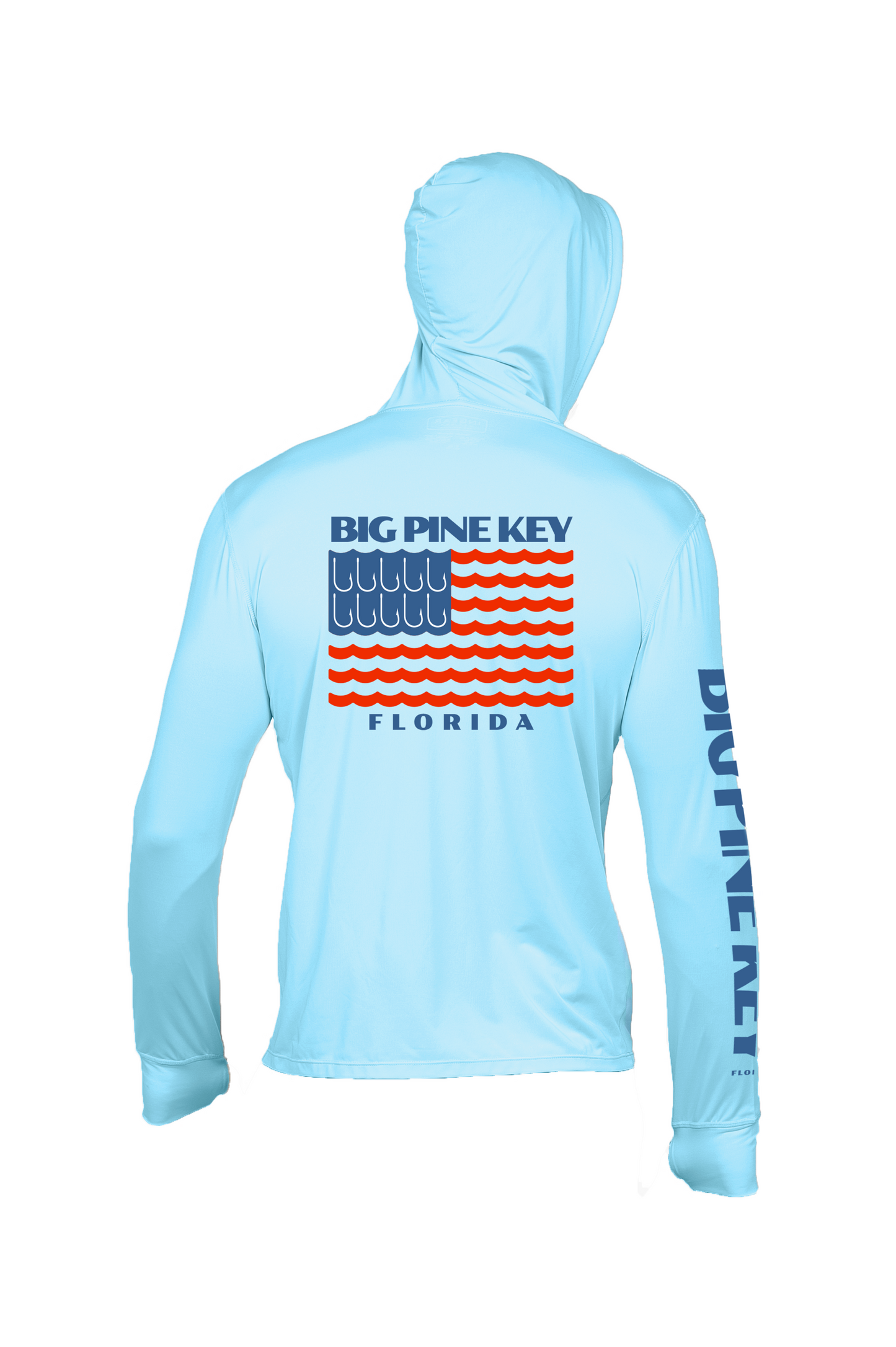 Unisex Hooded Dry Fit Shirt UPF50+- "BIG PINE FLAG"