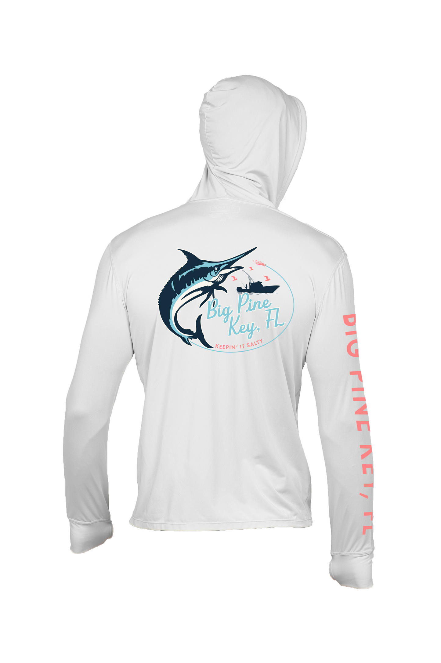 Unisex Hooded Dry Fit Shirt UPF50+- "BIG PINE MARLIN"
