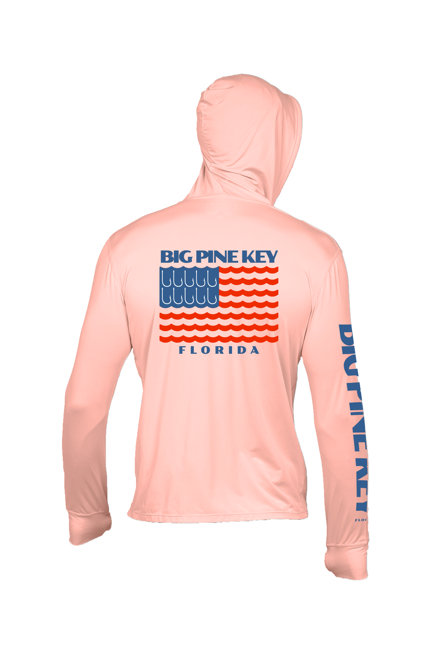 Unisex Hooded Dry Fit Shirt UPF50+- "BIG PINE FLAG"