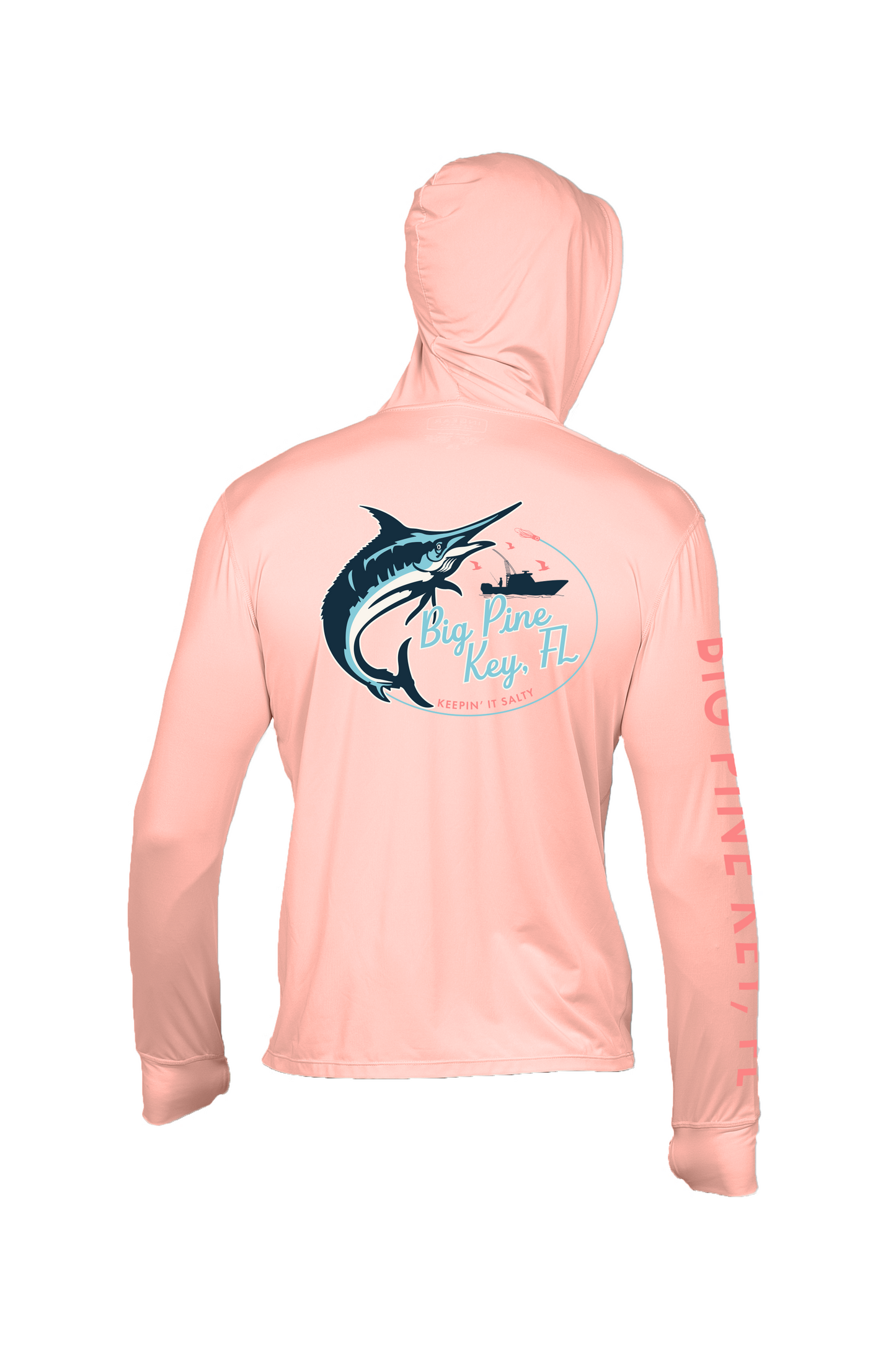 Unisex Hooded Dry Fit Shirt UPF50+- "BIG PINE MARLIN"