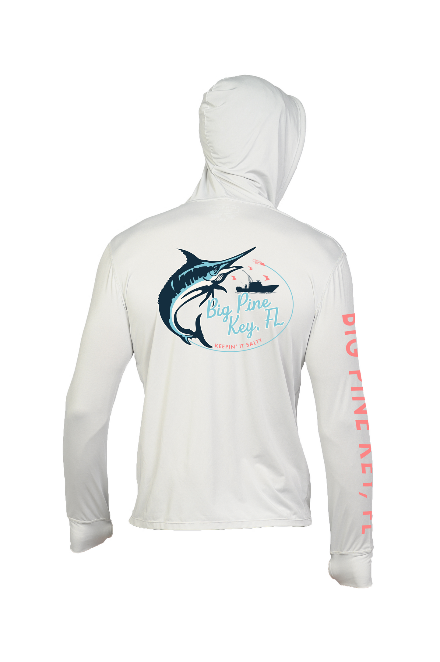 Unisex Hooded Dry Fit Shirt UPF50+- "BIG PINE MARLIN"