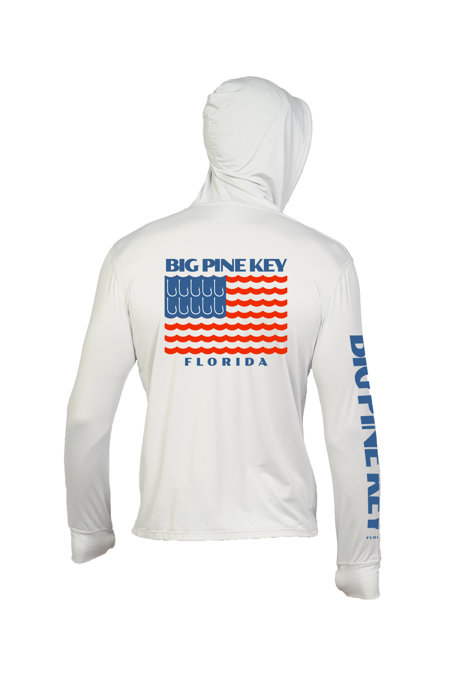 Unisex Hooded Dry Fit Shirt UPF50+- "BIG PINE FLAG"