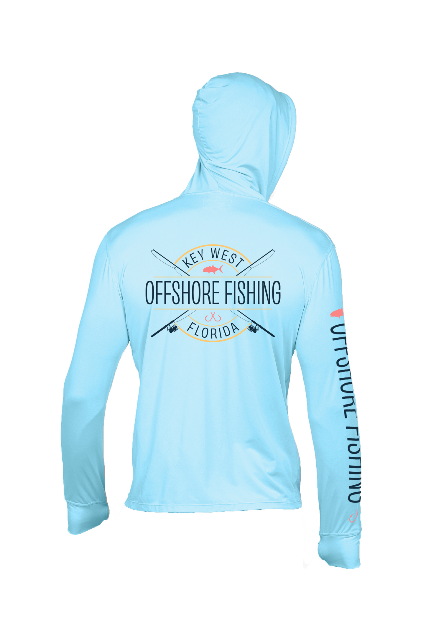 Unisex Hooded Dry Fit Shirt UPF50+- "OFFSHORE FISHING"