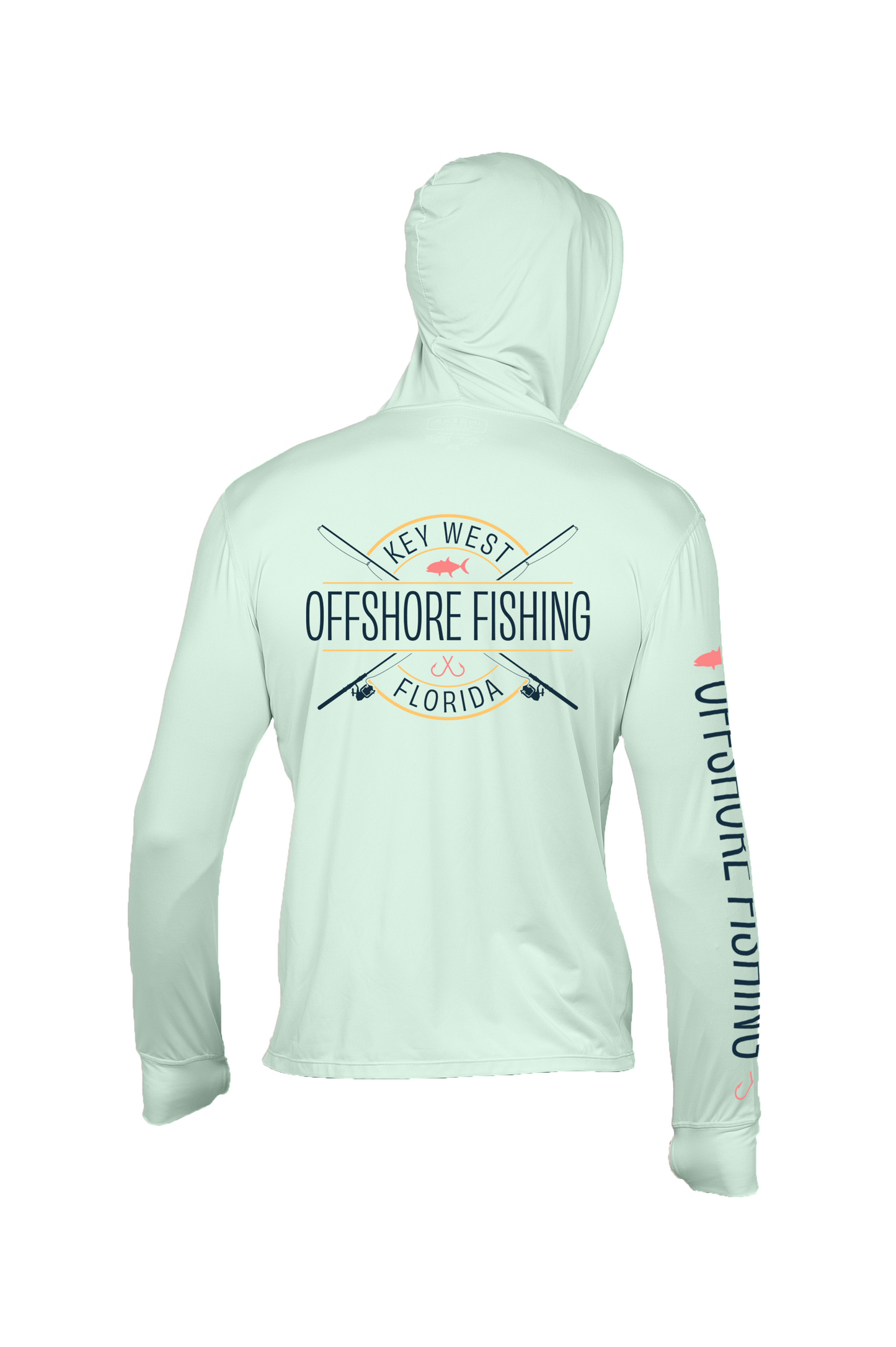 Unisex Hooded Dry Fit Shirt UPF50+- "OFFSHORE FISHING"