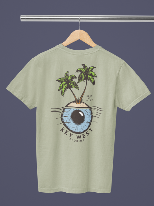 Garment Dyed Tee- EYE PALM TREE